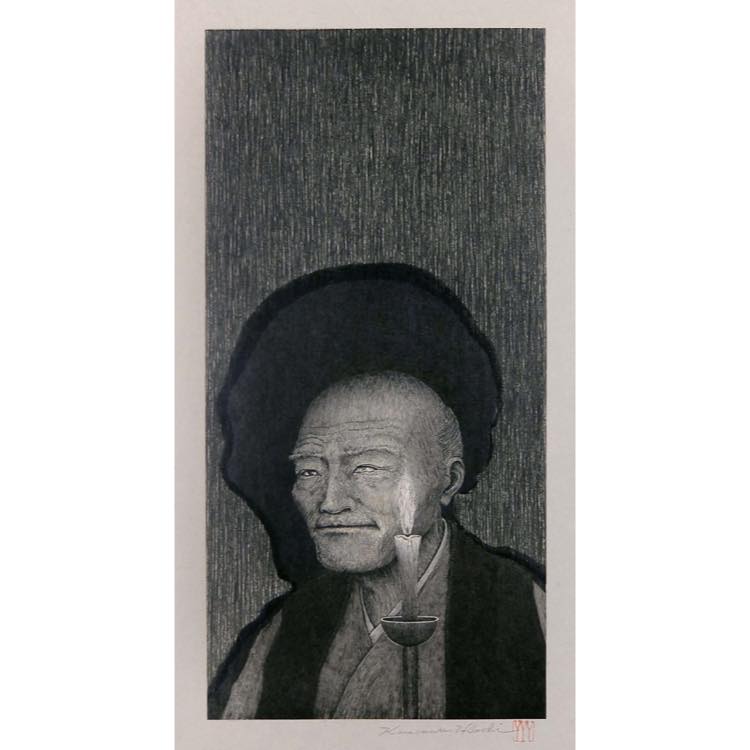 死と変容 Ⅰ-8 旅」 木口木版画 柄澤齊 コップ 額装